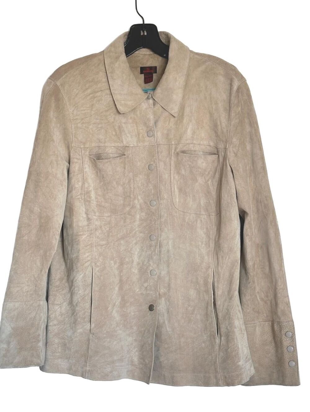 Danier Women’s Beige Genuine Suede Leather Snap Front Shirt Jacket - XXL